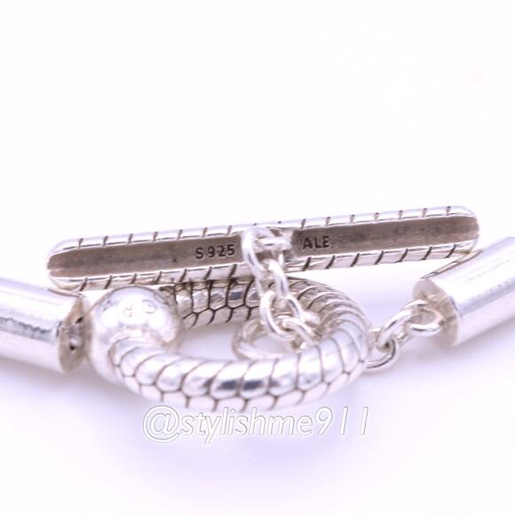 Authentic PANDORA T-Bar Snake Chain Bracelet - 599082C00 - Picture 6 of 9